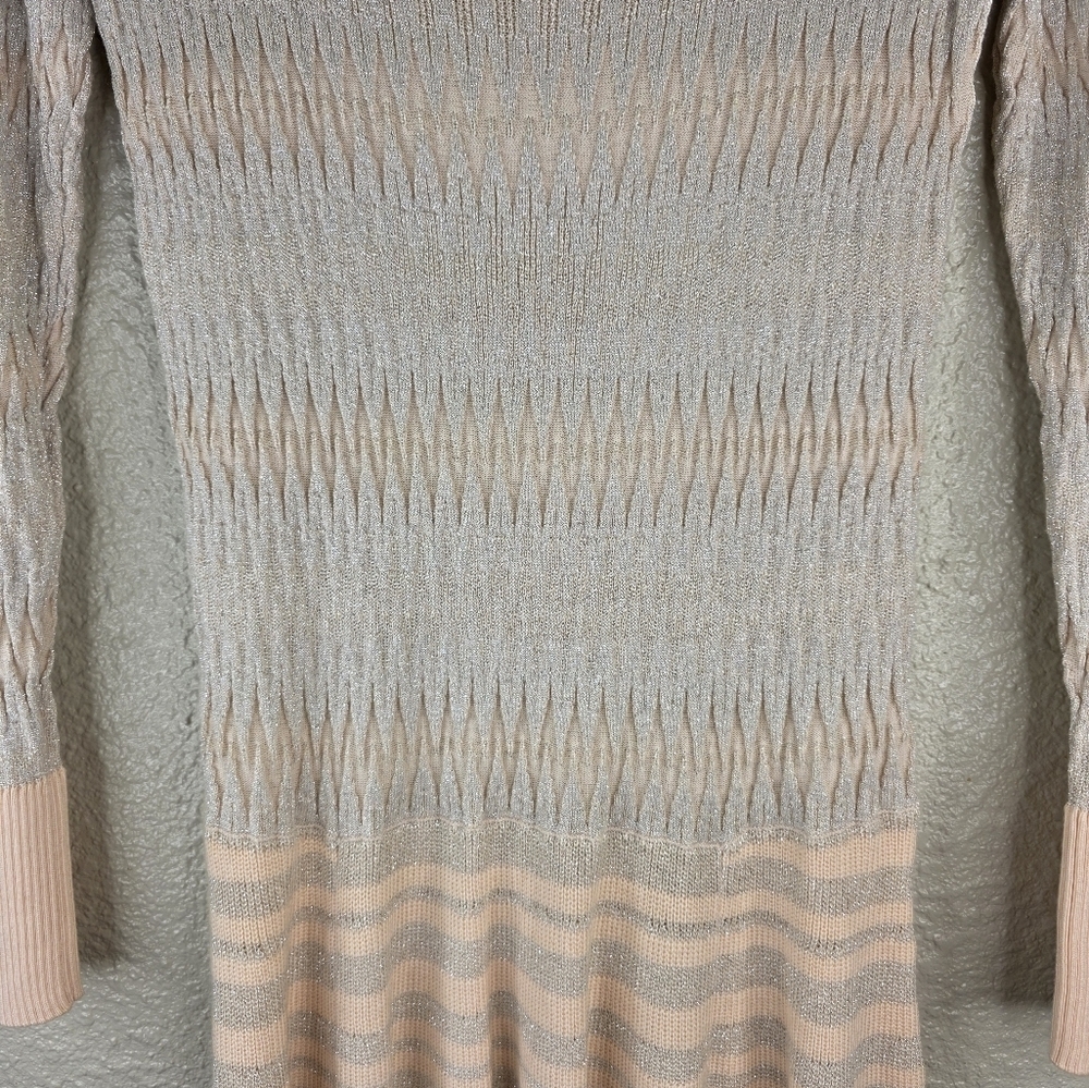 Y2k Victoria Secrets Drop Waist Knit Long Sleeve Light Pink Gray Dress Size M - Picture 6 of 15
